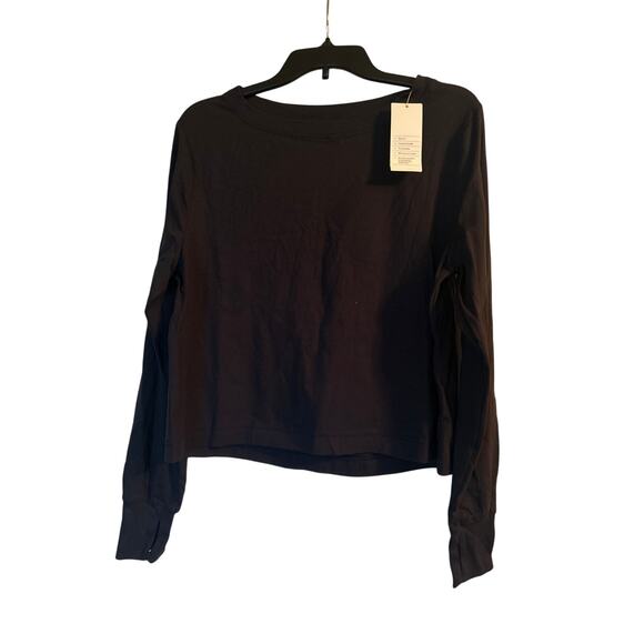 NWT All in Motion Women's Long Sleeve Black T Shirt Cotton/Spandex Size Small - Picture 1 of 5